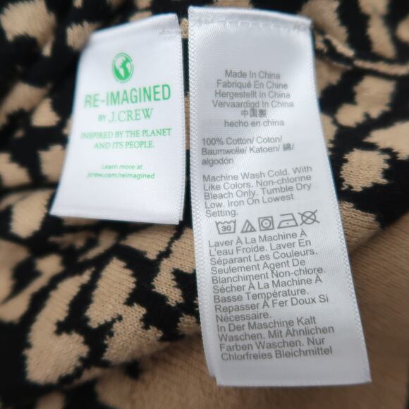 J. Crew tan and black leopard print cotton knit cardigan sweater XXS - Picture 7 of 7